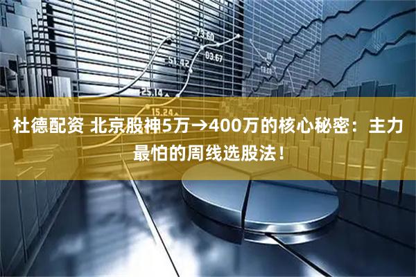 杜德配资 北京股神5万→400万的核心秘密：主力最怕的周线选股法！