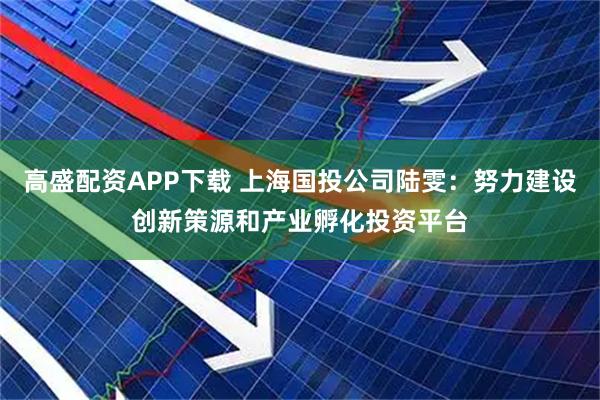 高盛配资APP下载 上海国投公司陆雯：努力建设创新策源和产业孵化投资平台